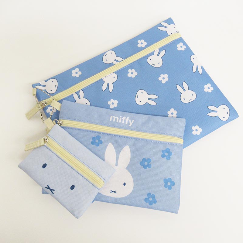 miffy ミッフィー 3連ポーチ BL ブルードレス/DBM-2977